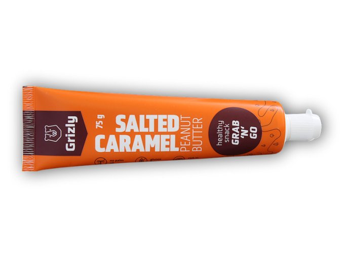 Grizly Arašídový krém tuba slaný karamel 75g