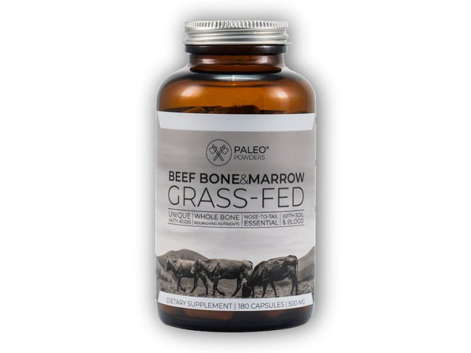 Paleo Powders Hovězí kostní dřeň (grass-fed) 180 kapslí  + šťavnatá tyčinka ZDARMA
