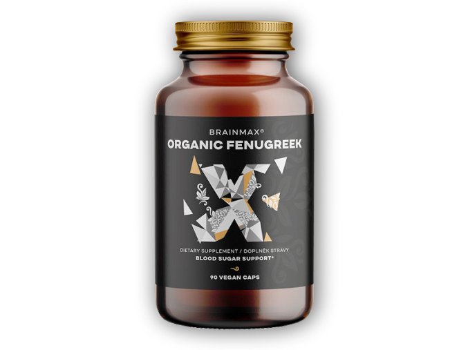 BrainMax Organic Fenugreek 700mg, BIO Pískavice řecké seno 90 rostlinných kapslí