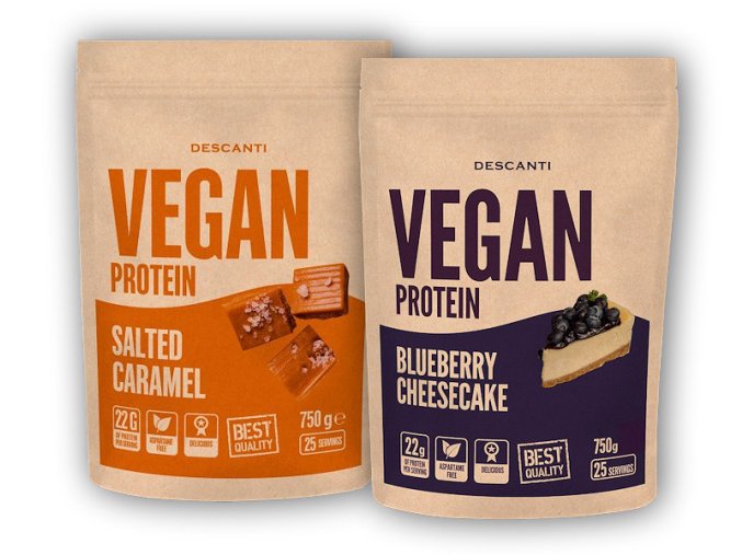 Descanti Descanti Vegan protein isolate 750g (Varianta blueberry cheesecake)