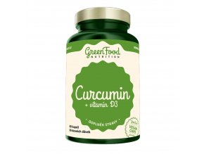 GreenFood Nutrition Curcumin + Vitamin D3 60 vegan kapslí