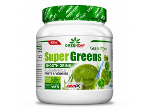 Amix GreenDay Super Greens Smooth Drink 360g  + šťavnatá tyčinka ZDARMA