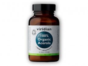 Viridian Acerola Organic - BIO 50g  + šťavnatá tyčinka ZDARMA