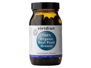 Viridian Soul Food Greens Organic - BIO 90 kapslí  + šťavnatá tyčinka ZDARMA