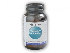 Viridian Magnesium B6 + Saffron 60 kapslí  + šťavnatá tyčinka ZDARMA