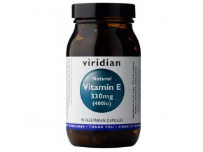 Viridian Vitamin E 330mg 400iu 90 kapslí  + šťavnatá tyčinka ZDARMA