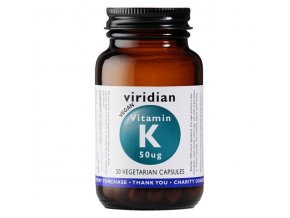 Viridian Vitamin K 50ug 30 kapslí