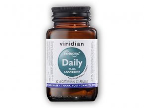Viridian Synerbio Daily + Cranberry 30 kapslí  + šťavnatá tyčinka ZDARMA