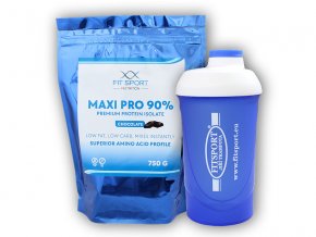FitSport Nutrition Maxi Pro 90% 750g + šejkr Fitsport  + šťavnatá tyčinka ZDARMA