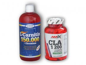 Fitsport L-Carnitin 150000+Chrom.1l+CLA Green Tea 120c  + šťavnatá tyčinka ZDARMA