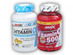 Fitsport Vitamin D3 4000IU 90tob + Vitamin c 500