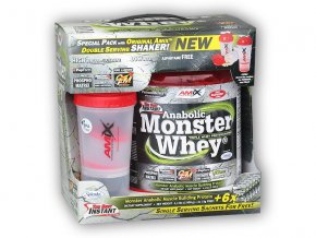 Amix Anabolic Monster Whey 2200g + Monster Shaker  + šťavnatá tyčinka ZDARMA