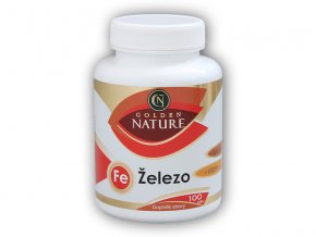 Golden Natur Železo + vitamin C + kyselina listová 100 kapslí