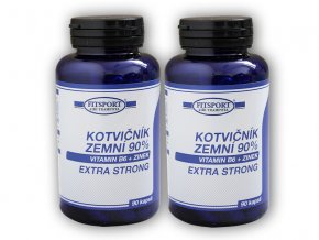 Fitsport 2x Kotvičník zemní 90% + B6 + Zinek 90 kapslí