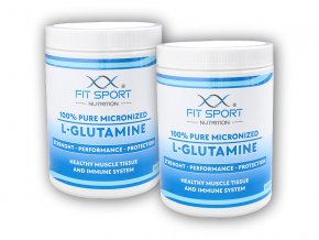 FitSport Nutrition 2x 100% Pure Micronized L-Glutamine 550g  + šťavnatá tyčinka ZDARMA