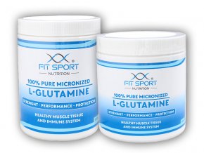 FitSport Nutrition 100% Pure Micronized L-Glutamine 550g + 330g  + šťavnatá tyčinka ZDARMA