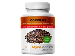 Mycomedica Coriolus 50 % 90 kapslí  + šťavnatá tyčinka ZDARMA
