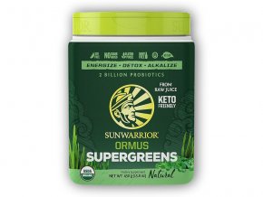 Sunwarrior Ormus Super Greens BIO 450g natural  + šťavnatá tyčinka ZDARMA