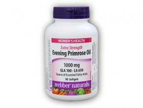 Webber Naturals Evening Primrose Oil 1000 mg 90 tobolek  + šťavnatá tyčinka ZDARMA