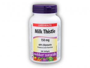 Webber Naturals Milk Thistle 150 mg 240 tobolek  + šťavnatá tyčinka ZDARMA