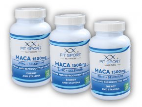 FitSport Nutrition 3x Maca 1500mg + Zinc + Selenium 120 vege caps  + šťavnatá tyčinka ZDARMA