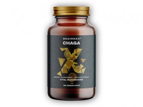 BrainMax Chaga extrakt 500mg 100 rostlinných kapslí  + šťavnatá tyčinka ZDARMA