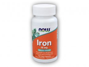 NOW Foods Iron Bisglycinate chelát 18mg 120 kapslí