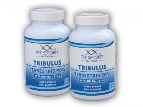 FitSport Nutrition 2x Tribulus Terrestris 90% + Vitamin B6 + Zinc 100 caps  + šťavnatá tyčinka ZDARMA
