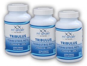 FitSport Nutrition 3x Tribulus Terrestris 90% + Vitamin B6 + Zinc 100 caps  + šťavnatá tyčinka ZDARMA