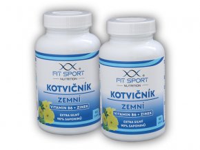 FitSport Nutrition 2x Kotvičník zemní 90% + Vitamin B6 + Zinek 90 kapslí  + šťavnatá tyčinka ZDARMA