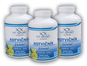 FitSport Nutrition 3x Kotvičník zemní 90% + Vitamin B6 + Zinek 150 kapslí  + šťavnatá tyčinka ZDARMA