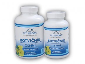FitSport Nutrition Kotvičník zemní 90% + Vitamin B6 + Zinek 150 kapslí + 90 kapslí  + šťavnatá tyčinka ZDARMA