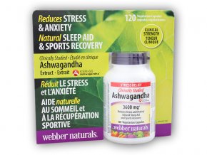 Webber Naturals Ashwagandha 3600 mg 120 kapslí  + šťavnatá tyčinka ZDARMA