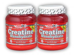 Amix Creatine Monohydrate 500g + 500g  + šťavnatá tyčinka ZDARMA