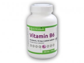 Nutri House Vitamin B6 Pyridoxin 10mg 500 tablet  + šťavnatá tyčinka ZDARMA