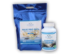 FitSport Nutrition Maxi Pro 90% 2500g + Karnitin Taurin 120 vege caps (Varianta čokoláda)