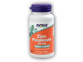 NOW Foods Zinc Picolinate (zinek pikolinát) 50mg 120 rostlinných kapslí