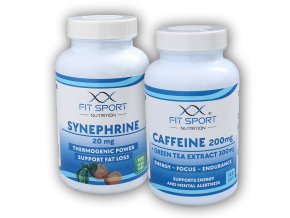 FitSport Nutrition Caffeine 200mg + Green Tea 300mg 120 caps + Synephrine 20mg 100 vege tabs