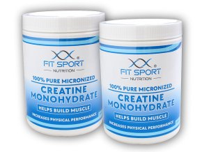 FitSport Nutrition 2x 100% Pure Micronized Creatine Monohydrate 550g  + šťavnatá tyčinka ZDARMA