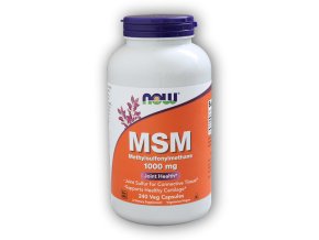 NOW Foods MSM (Methylsulfonylmethan) 1000mg 240 rostlinných kapslí  + šťavnatá tyčinka ZDARMA