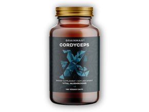 BrainMax Cordyceps extrakt 50% koncentrace polysacharidů 100 rostlinných kapslí  + šťavnatá tyčinka ZDARMA
