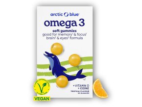 Arctic blue Kids Vegan Omega 3 30 gummies (250mg DHA & Vitamin D 200IU)  + šťavnatá tyčinka ZDARMA