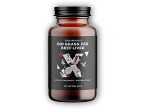 BrainMax Grass-Fed Beef liver, hovězí játra BIO 240 kapslí  + šťavnatá tyčinka ZDARMA