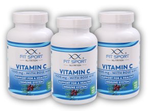 FitSport Nutrition 3x Vitamin C 1000mg with Rose Hips 120 vege tablet