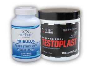 FitSport Nutrition Tribulus 90% + B6 + Zinc 100 kapslí + Testoplast 800mg 100 kapslí  + šťavnatá tyčinka ZDARMA