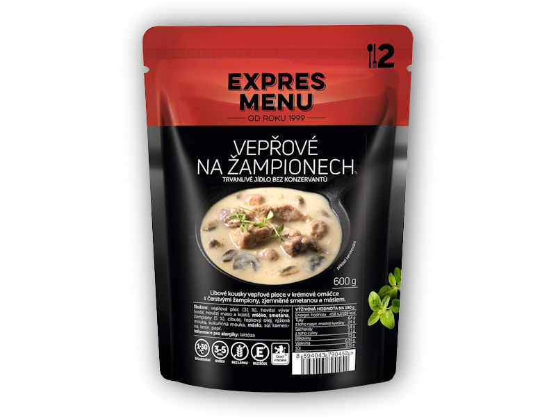 Expres Menu Vepřové na žampionech 600g + DÁREK ZDARMA