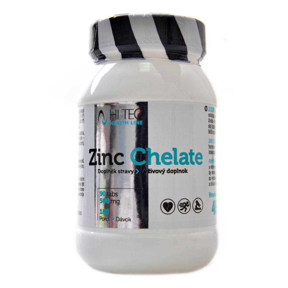 Hi Tec Nutrition Health Line Zinc Chelate 500mg 90 tablet + DÁREK ZDARMA