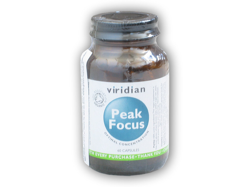 Viridian Peak Focus Organic 60 kapslí + šťavnatá tyčinka ZDARMA + DÁREK ZDARMA