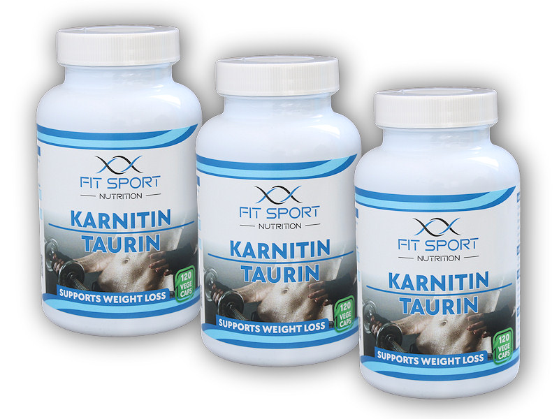 FitSport Nutrition 3x Karnitin Taurin 120 vege caps + šťavnatá tyčinka ZDARMA + DÁREK ZDARMA