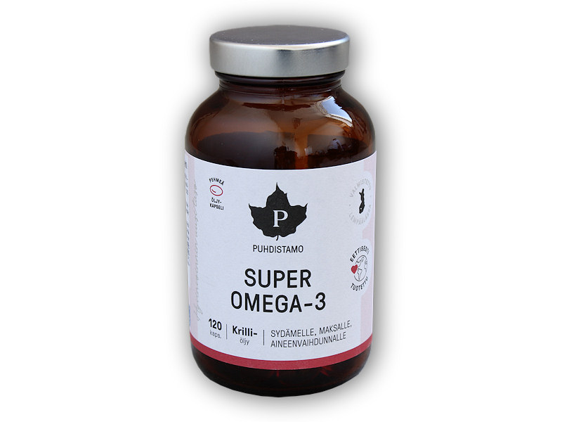 Puhdistamo Super Omega-3 120 kapslí + šťavnatá tyčinka ZDARMA + DÁREK ZDARMA